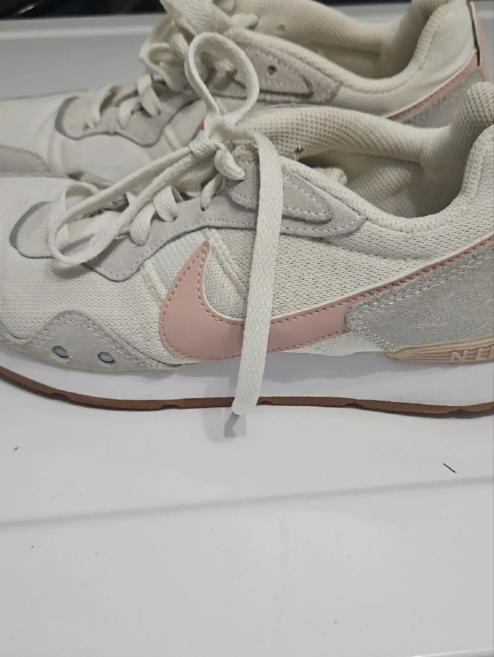 Nike Women White with Light Pink Accent Sneakers